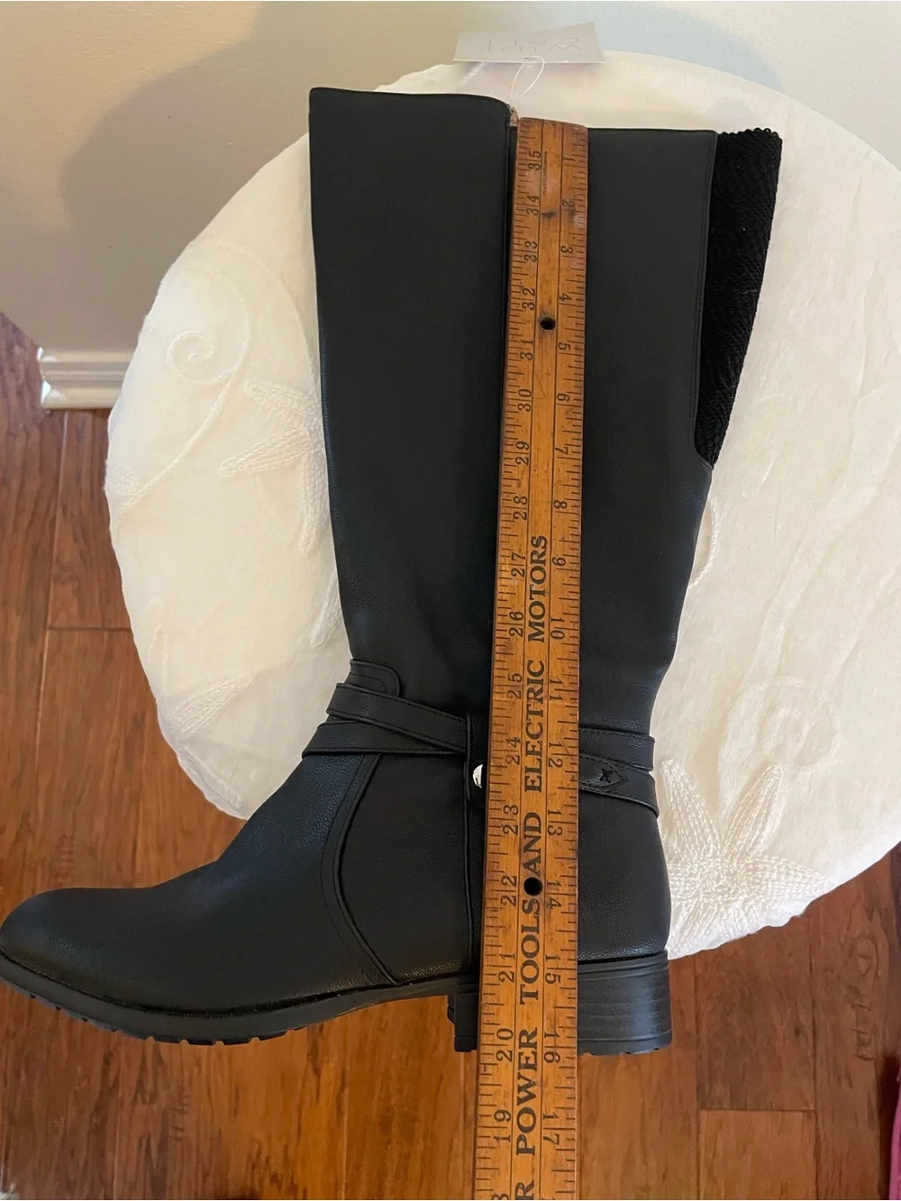 Life Stride Black Wide Calf Boots with Wrap Strap